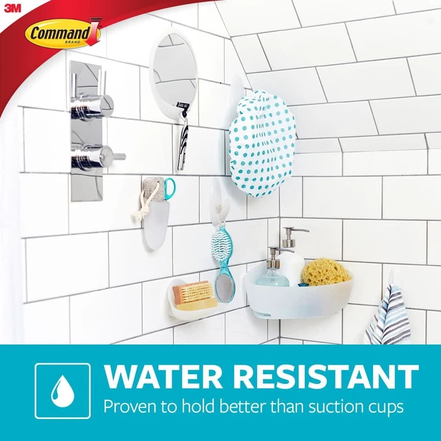 Alt view image 2 of 6 - Command Razor Holder, Frosted, Medium, 1 Holder, 1 Medium Strip, Bathroom Organization