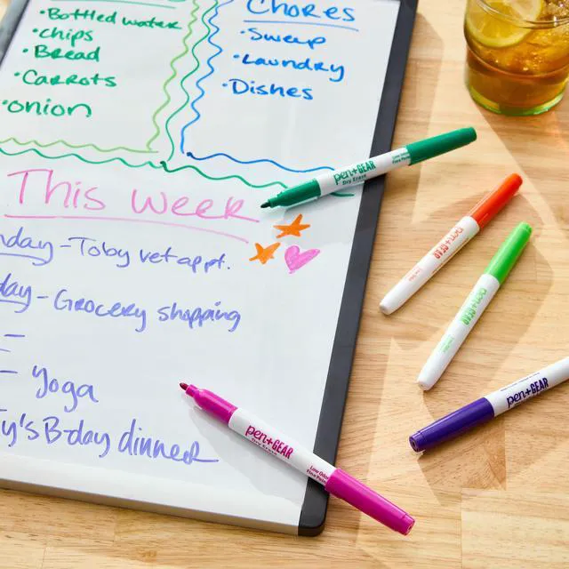 Alt view image 3 of 6 - Pen+Gear Fine Tip Dry Erase Markers, Assorted Colors, 8 Count