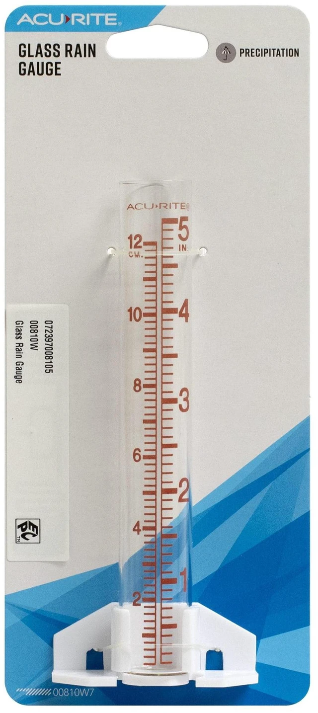 Alt view image 2 of 6 - AcuRite 5-inch Capacity Glass Rain Gauge - Clear
