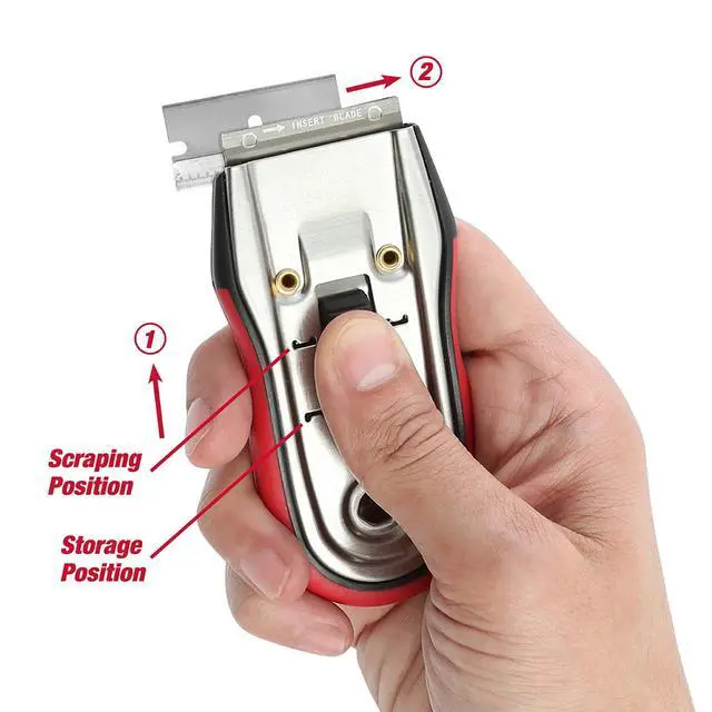 Alt view image 5 of 5 - Hyper Tough 4.5-inch Retractable Razor Blade Scraper with Soft Grip Handle, 4.5" L X 2.5" W X 0.5" H
