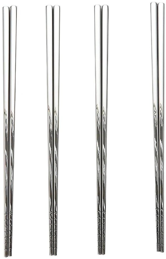 Alt view image 5 of 6 - Mainstays Stainless Steel Chopsticks, 4-Pairs