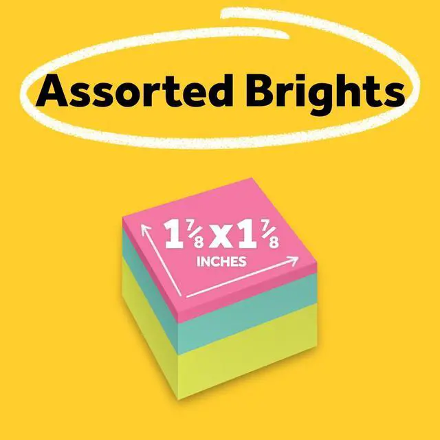 Alt view image 3 of 6 - Post-it Notes Cube, Bright Colors, 1 7/8" x 1 7/8", 1 Cube