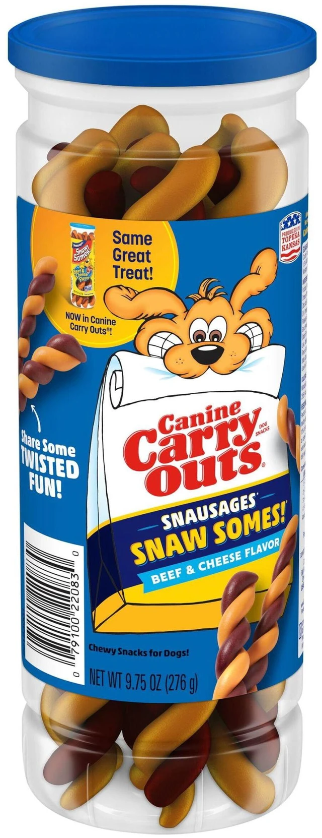 Alt view image 6 of 6 - Canine Carry Outs Snausages Snaw Somes Chewy Dog Treats, Beef & Cheese Flavor, 9.75 ozs