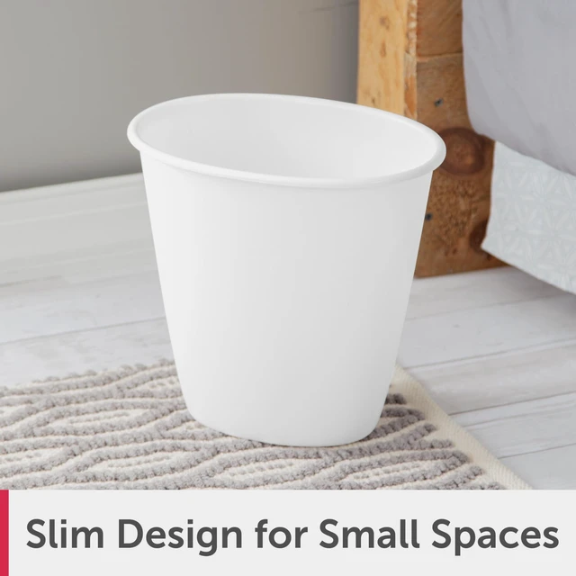 Alt view image 6 of 6 - (4 pack) Sterilite Small Bathroom Trash Can, 1.5 Gallon Plastic Garbage Bucket Bin with No Lid, White