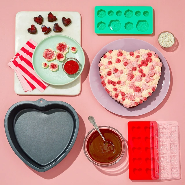 Alt view image 2 of 5 - 4 x 8 IN, 10-Cavity, Heart Shape, Silicone Candy and Baking Mold, by Way To Celebrate