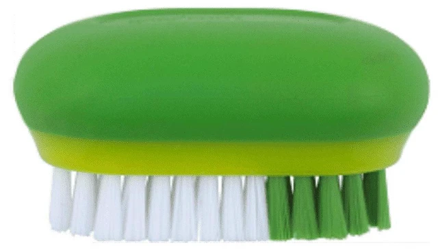 Main image of GoodCook Plastic Fruit and Veggie Brush with Color-Coded Nylon Bristles, White/Green