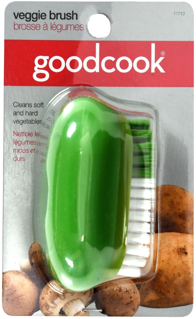 Alt view image 5 of 6 - GoodCook Plastic Fruit and Veggie Brush with Color-Coded Nylon Bristles, White/Green