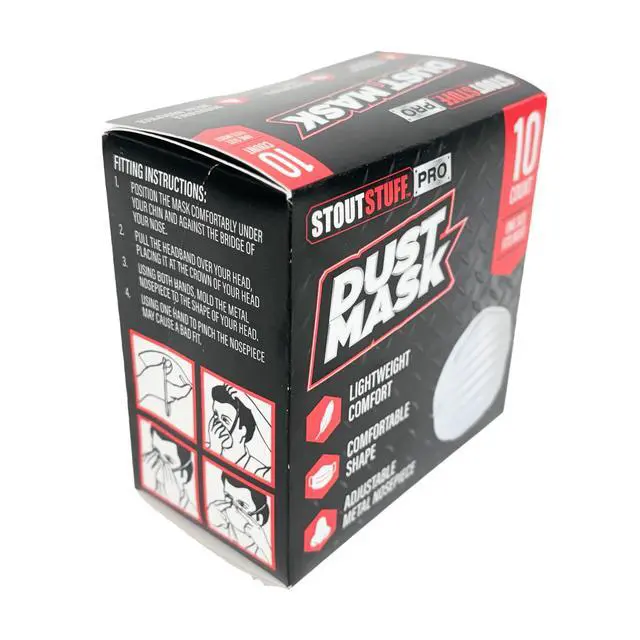 Alt view image 4 of 6 - Stout Stuff Disposable Dust and Cleaning Mask - 10 Count per pack