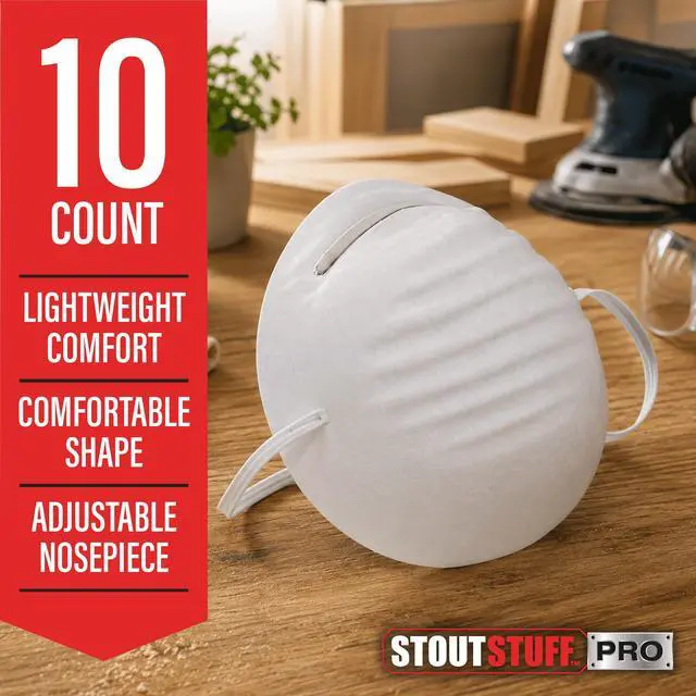 Alt view image 2 of 6 - Stout Stuff Disposable Dust and Cleaning Mask - 10 Count per pack
