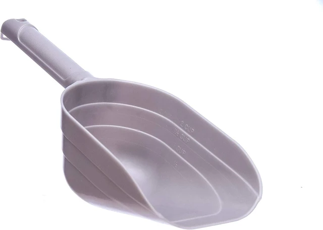Alt view image 2 of 3 - Petmate BPA Free Plastic Pet Food Scoop with Microban and Measuring Lines, 2 Cup, Silver