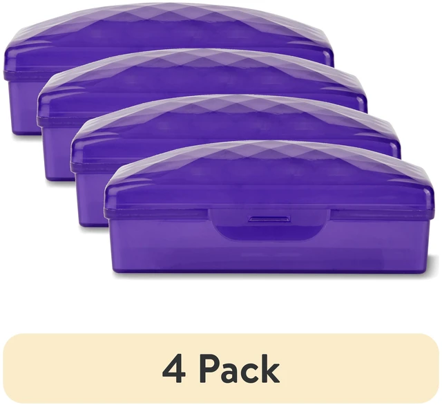 Main image of (4 pack) Equate Plastic Stand-Alone Soap Holder Dish, Color May Vary