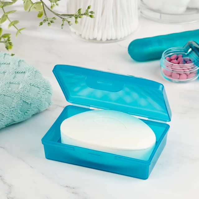 Alt view image 3 of 5 - (4 pack) Equate Plastic Stand-Alone Soap Holder Dish, Color May Vary