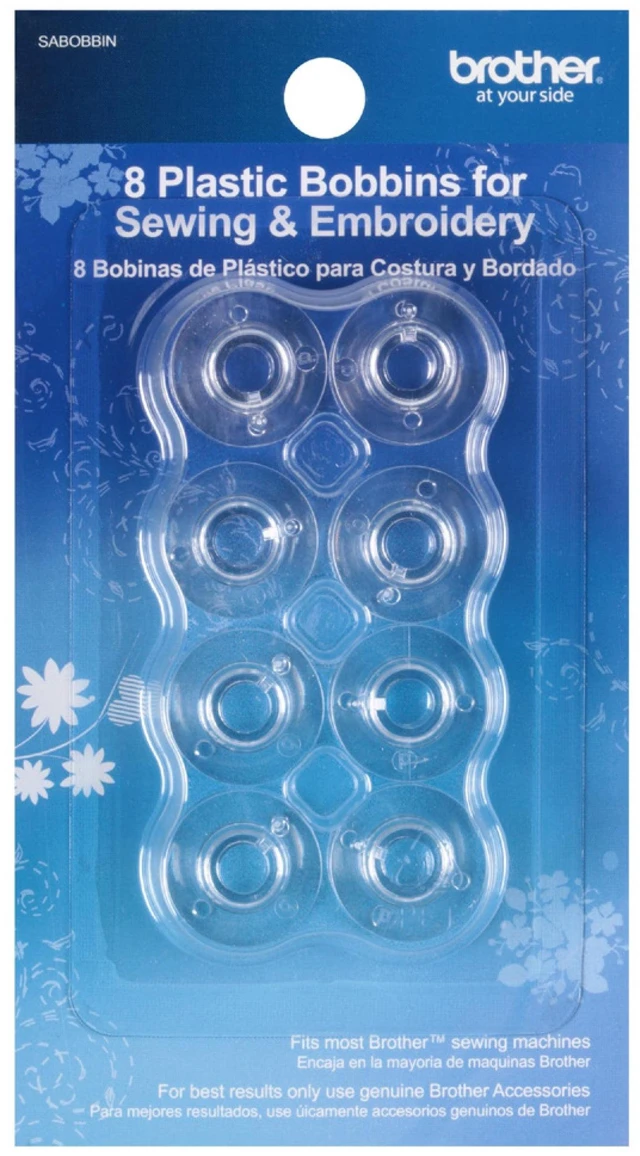 Main image of Brother SABOBBIN Bobbin Pack, 8 Piece Fits Most Brother Sewing Machines, Clear Durable Design