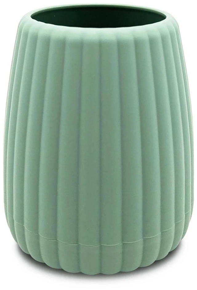 Main image of Mainstays Rubberized Plastic Ribbed Toothbrush Holder, Green