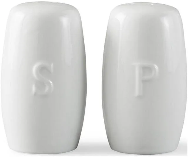 Main image of Better Homes & Gardens White Porcelain Embossed Salt & Pepper Shaker Set
