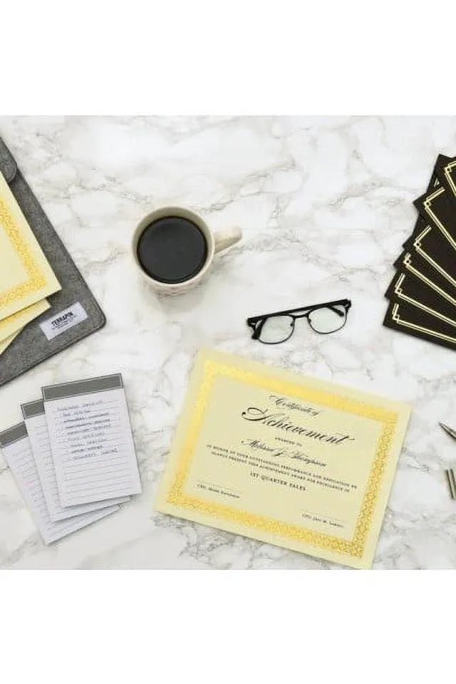 Alt view image 4 of 5 - Gartner Studios Gold Foil Certificate, 15 Count per Pack