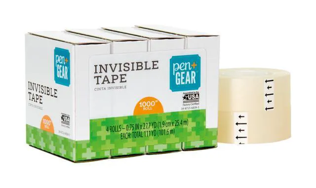 Alt view image 4 of 6 - Pen + Gear Invisible Tape, Clear, 3/4" x 1000", 4 Roll of Tape