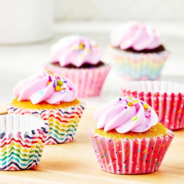 Alt view image 4 of 7 - (4 pack) Great Value Pink Sprinkles Greaseproof Cupcake Liners, 24 Count