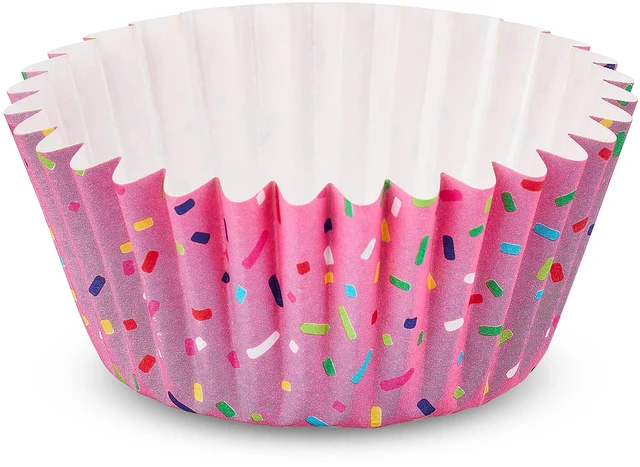 Alt view image 6 of 7 - (4 pack) Great Value Pink Sprinkles Greaseproof Cupcake Liners, 24 Count