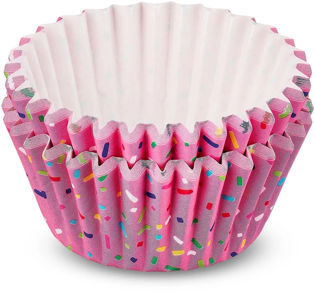 Alt view image 3 of 7 - (4 pack) Great Value Pink Sprinkles Greaseproof Cupcake Liners, 24 Count