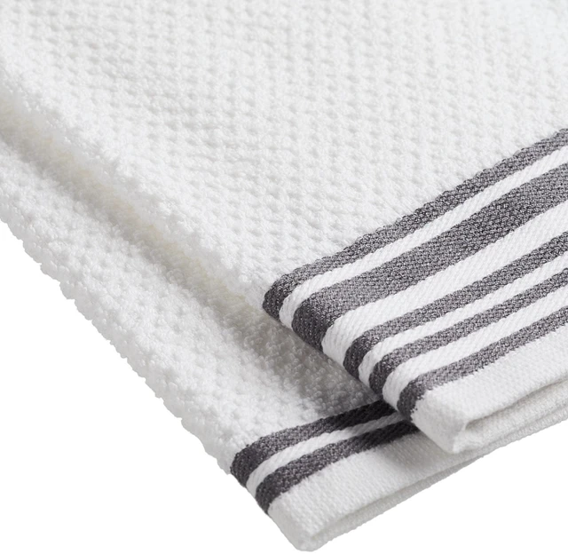 Alt view image 6 of 6 - Mainstays 4-Pack 16 in x 26 in Woven Kitchen Towel Set, Gray