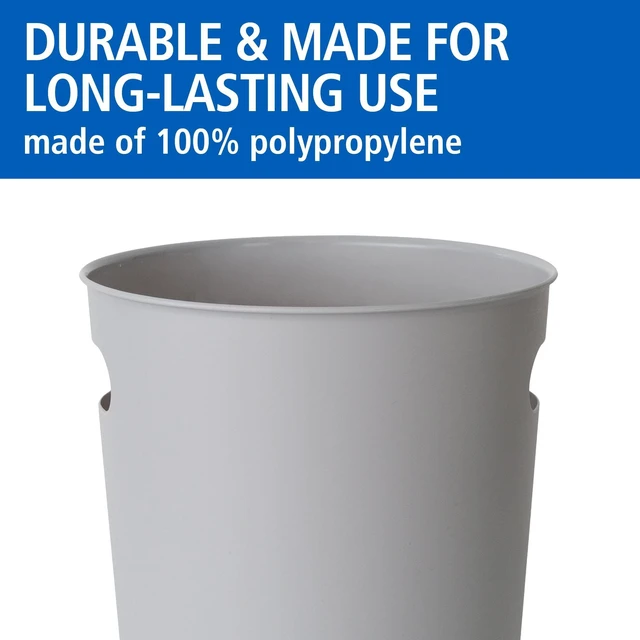 Alt view image 2 of 5 - Mainstays Basic 2.64 Gallon Plastic Wastebasket with Cut-Out Handles, Grey