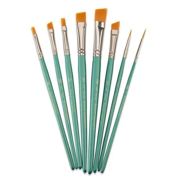 Alt view image 3 of 7 - Royal & Langnickel Assorted Shape Golden Taklon Art Brush Set 8 pieces