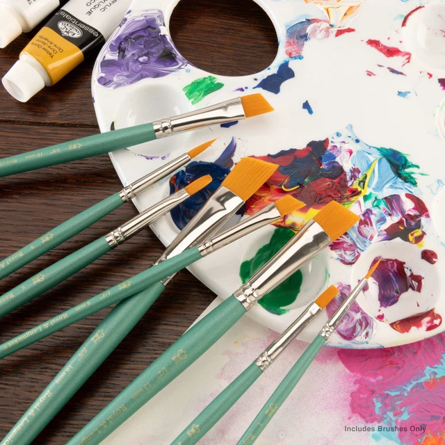 Alt view image 4 of 7 - Royal & Langnickel Assorted Shape Golden Taklon Art Brush Set 8 pieces