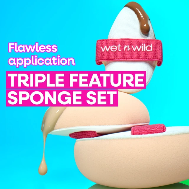 Alt view image 3 of 6 - Wet n Wild Triple Feature, Streak-Free 3-piece Cushion Sponge Set