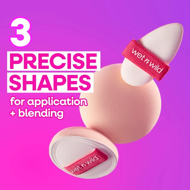 Alt view image 2 of 6 - Wet n Wild Triple Feature, Streak-Free 3-piece Cushion Sponge Set