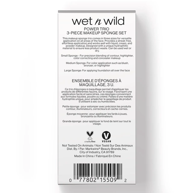 Alt view image 4 of 5 - Wet n Wild Power Trio 3-Piece Face Makeup Sponge Wedge Set, Streak-Free Blending Sponges, 3pc
