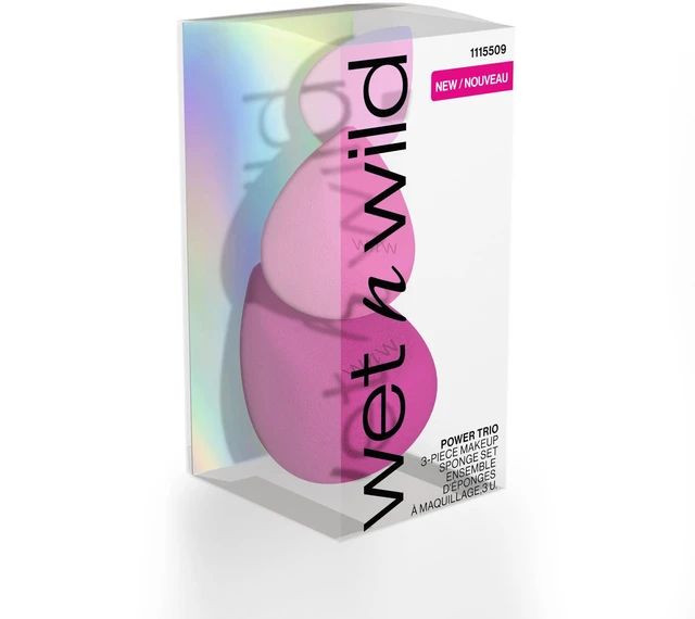 Alt view image 2 of 5 - Wet n Wild Power Trio 3-Piece Face Makeup Sponge Wedge Set, Streak-Free Blending Sponges, 3pc