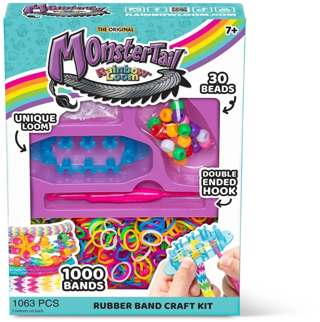 Main image of Rainbow Loom Monster Tail Rubber Band Craft Kit, Ages 7+