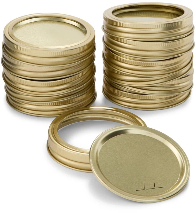 Main image of Mainstays 12-Pack Canning Jar Lids and Rings - Wide Mouth, Two-Piece Wide Mouth Mason Jar Lids with Bands for Canning and Preserving, Fits All Brands Wide Mouth Mason Jars