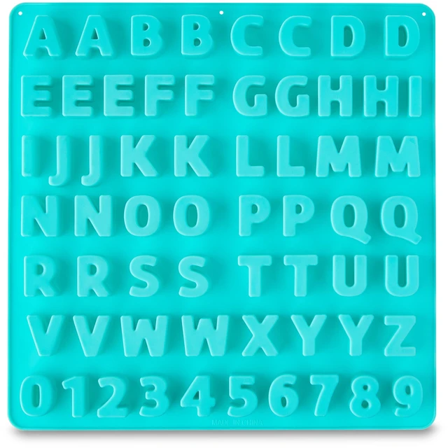 Main image of 9 x 9 IN, 61-Cavity, Letters and Numbers Shape, Silicone Candy and Baking Mold, by Way To Celebrate