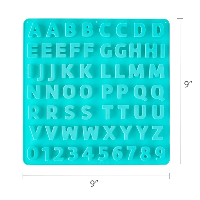 Alt view image 4 of 5 - 9 x 9 IN, 61-Cavity, Letters and Numbers Shape, Silicone Candy and Baking Mold, by Way To Celebrate