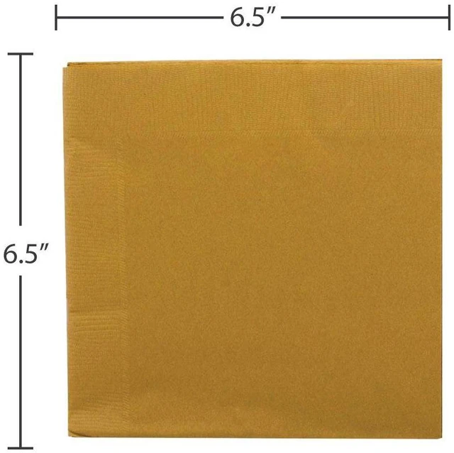 Alt view image 2 of 4 - JAM Paper Medium Lunch Napkins, 6 1/2 x 6 1/2, Gold, 40/Pack