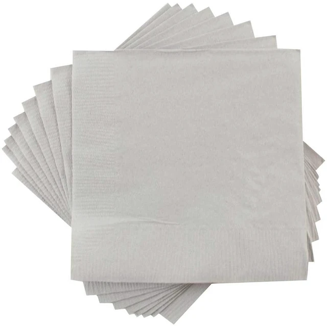 Main image of JAM Paper Medium Lunch Napkins, 6.5x6.5, Silver, 40/Pack
