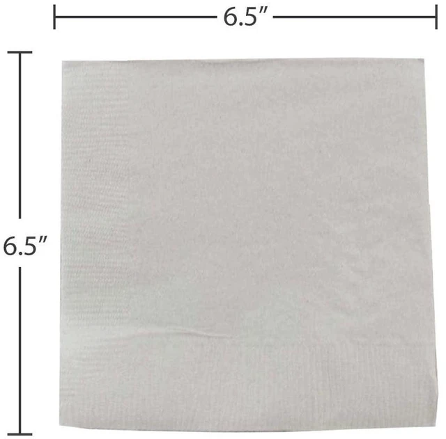 Alt view image 3 of 3 - JAM Paper Medium Lunch Napkins, 6.5x6.5, Silver, 40/Pack