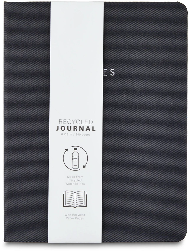Main image of Pen+Gear Black Fabric Cover Journal with Elastic Band, 240 Ruled Pages