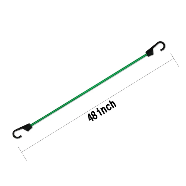 Alt view image 5 of 5 - Hyper Tough Standard Bungee Cords, 2 Pack, 48 in, Green