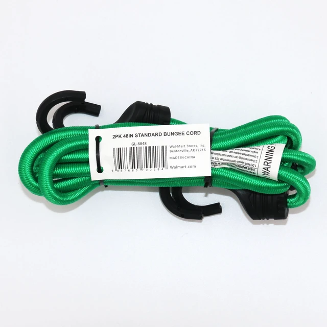 Alt view image 4 of 5 - Hyper Tough Standard Bungee Cords, 2 Pack, 48 in, Green