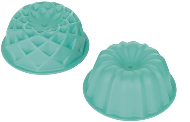 Main image of Nordic Ware Micro Bundt Pans, Microwave Safe Plastic, Blue, 2 Pans, 4.4" x 4.4" x 1.9"