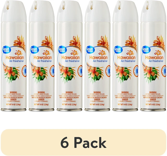 Main image of (6 pack) Great Value Aerosol Air Freshener, Hawaiian, 8 oz