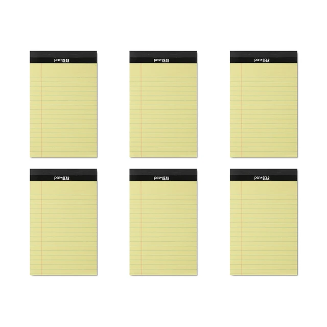 Alt view image 5 of 7 - Pen+Gear Wide Ruled Junior Legal Pads, 5" x 8", Canary Paper, 50 Sheets Each, 100 Pages, 6 Pack