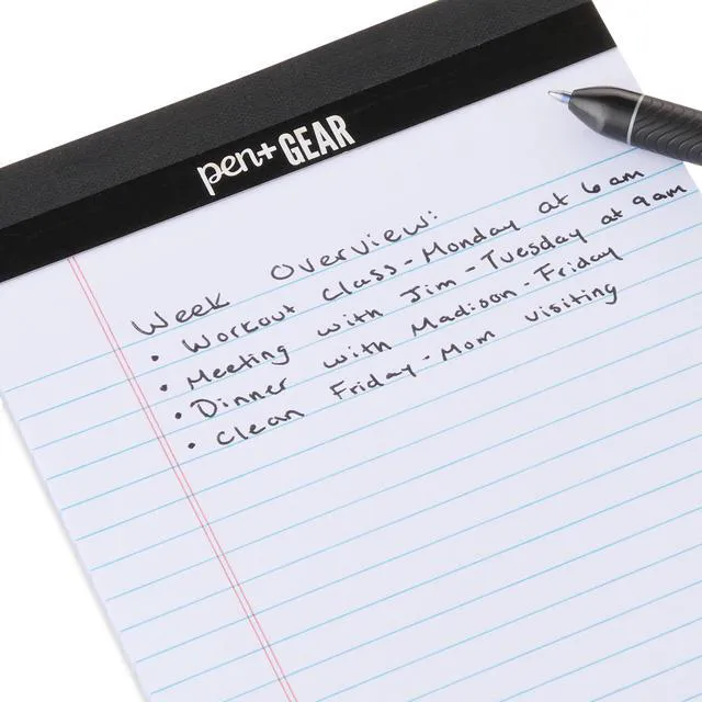 Alt view image 5 of 6 - Pen+Gear Narrow Ruled Heavyweight Junior Legal Pads, 5"x8", White Paper, 50 Sheets Each, 100 Pages, 6 Pack