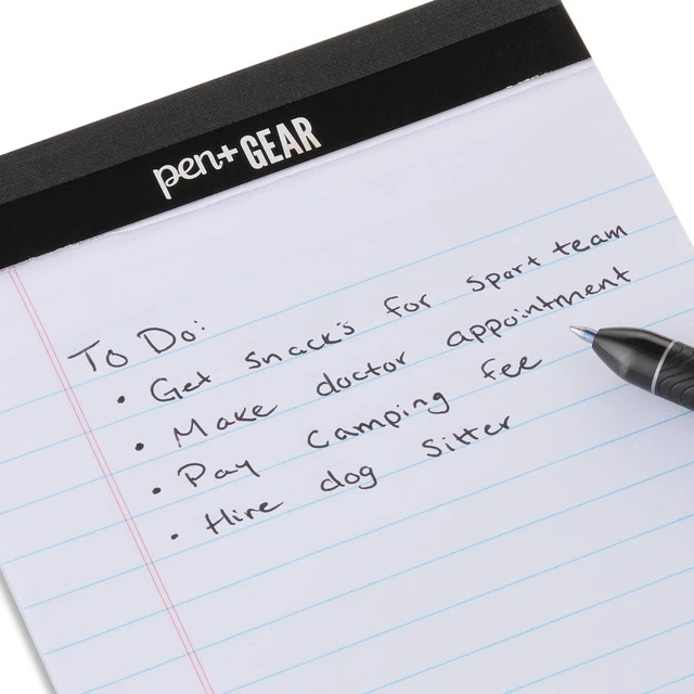 Alt view image 2 of 7 - Pen+Gear Wide Ruled Junior Legal Pads, 5" x 8", White Paper, 50 Sheets Each, 6 Pack