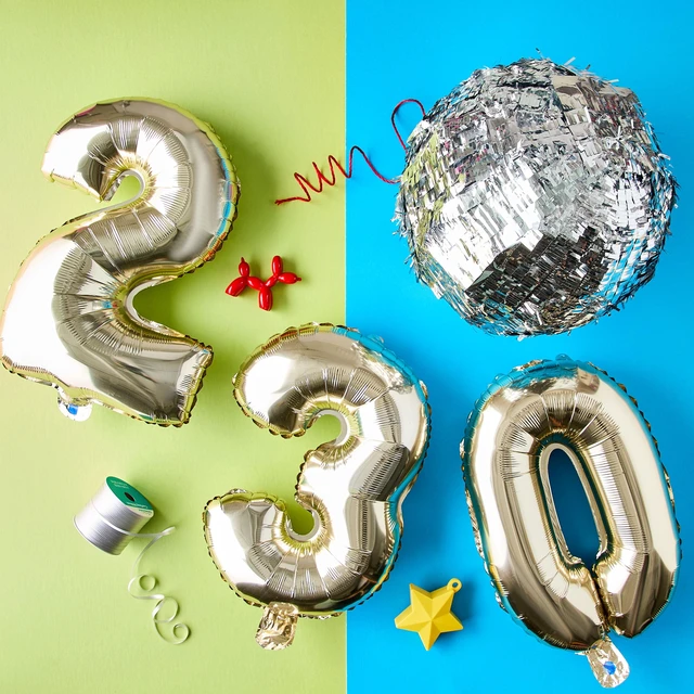 Alt view image 5 of 6 - 34" Gold Number 9 Foil Balloon, by Way To Celebrate