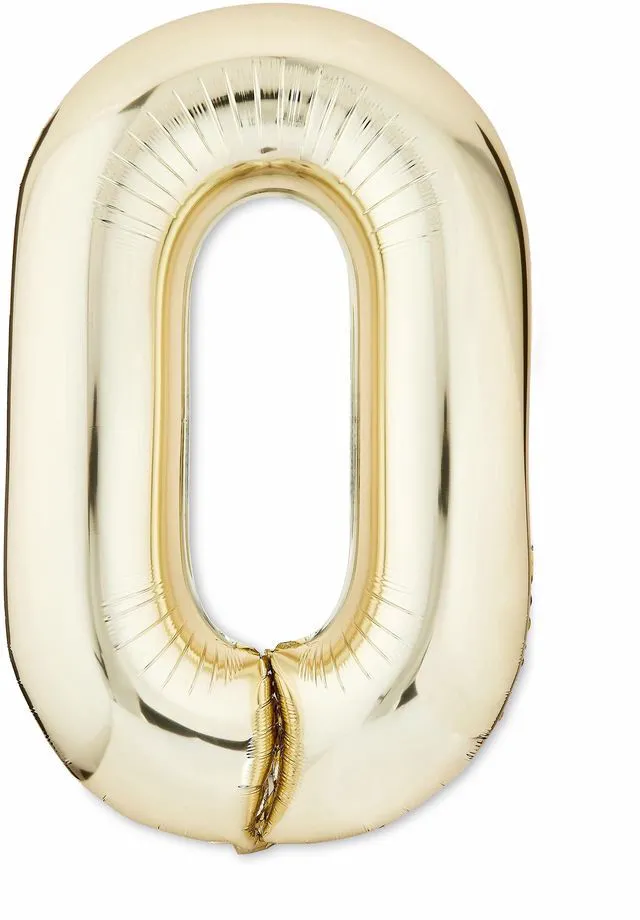 Main image of 34" Gold Number 0 Foil Balloon, by Way To Celebrate
