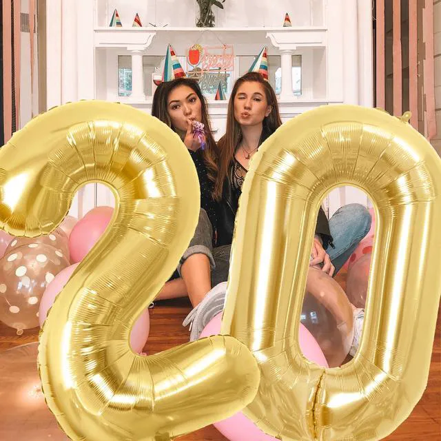 Alt view image 5 of 6 - 34" Gold Number 0 Foil Balloon, by Way To Celebrate